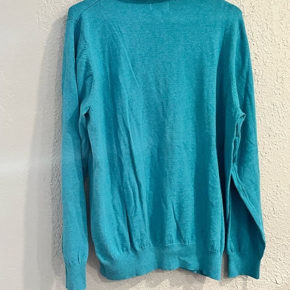 L.L. Bean Cotton/Cashmere Zip Sweater Blue Mens Size: Medium - Picture 2 of 5